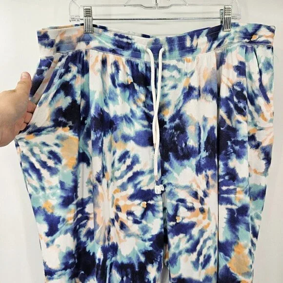 P.J. Salvage Spiral Nights Tie-Dye Jogger Pants Multicolor Women’s 3X Sleepwear - Picture 3 of 9